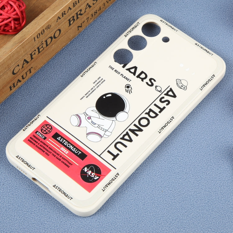 For Samsung Galaxy S21 Ultra 5G Astronaut Pattern Silicone Straight Edge Phone Case(Mars Astronaut-White) - free shipping - PMC TechLife - Order now!