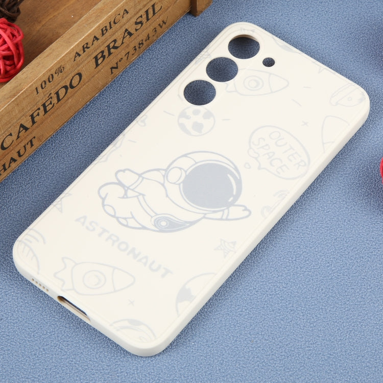 For Samsung Galaxy S20 Astronaut Pattern Silicone Straight Edge Phone Case(Flying Astronaut-White) - free shipping - PMC TechLife - Order now!