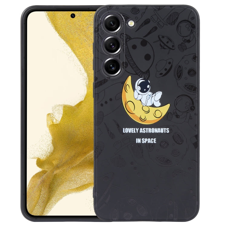 For Samsung Galaxy S20+ Astronaut Pattern Silicone Straight Edge Phone Case(Lovely Astronaut-Black) - free shipping - PMC TechLife - Order now!