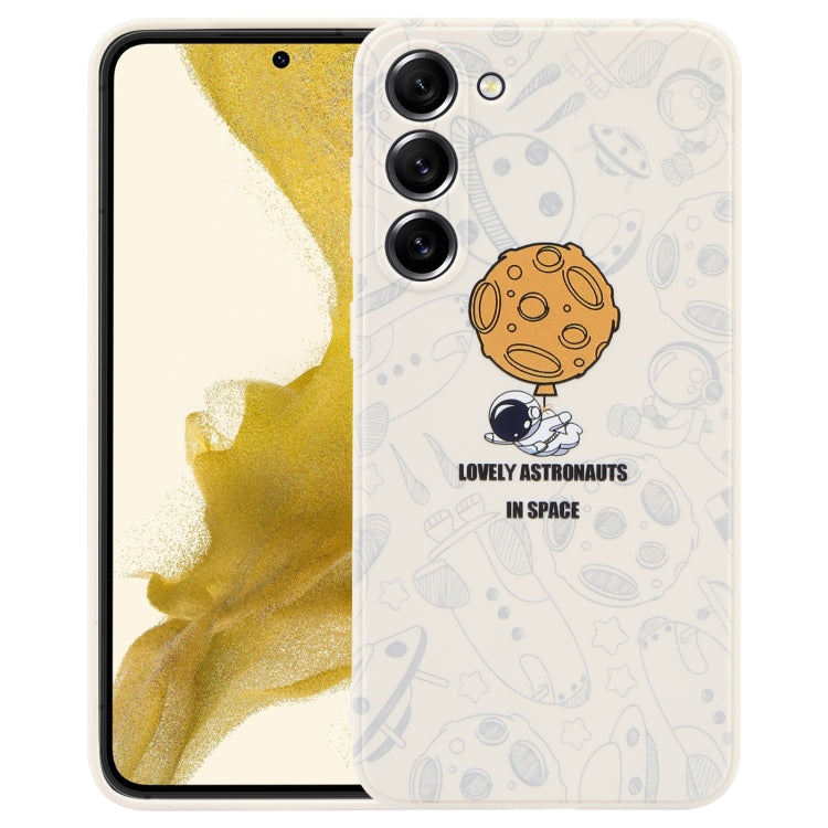 For Samsung Galaxy S10+ Astronaut Pattern Silicone Straight Edge Phone Case(Lovely Astronaut-White) - free shipping - PMC TechLife - Order now!