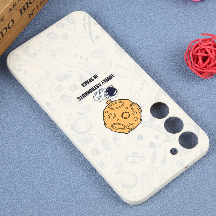 For Samsung Galaxy S10+ Astronaut Pattern Silicone Straight Edge Phone Case(Lovely Astronaut-White) - free shipping - PMC TechLife - Order now!