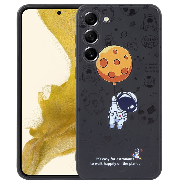 For Samsung Galaxy A52 5G / 4G Astronaut Pattern Silicone Straight Edge Phone Case(Planet Landing-Black) - free shipping - PMC TechLife - Order now!