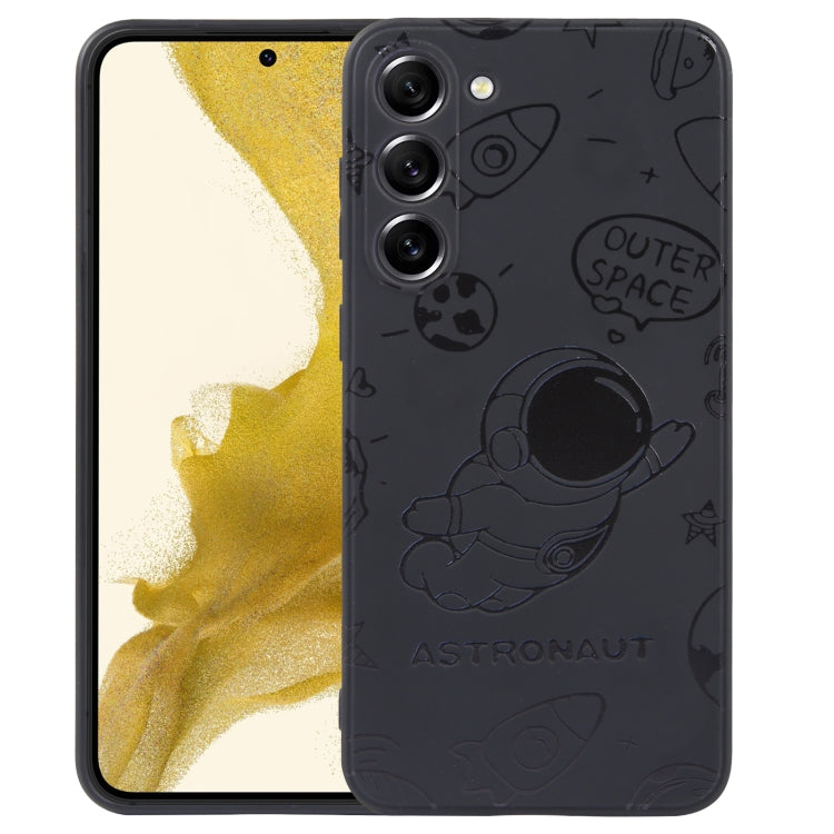 For Samsung Galaxy A50 Astronaut Pattern Silicone Straight Edge Phone Case(Flying Astronaut-Black) - free shipping - PMC TechLife - Order now!