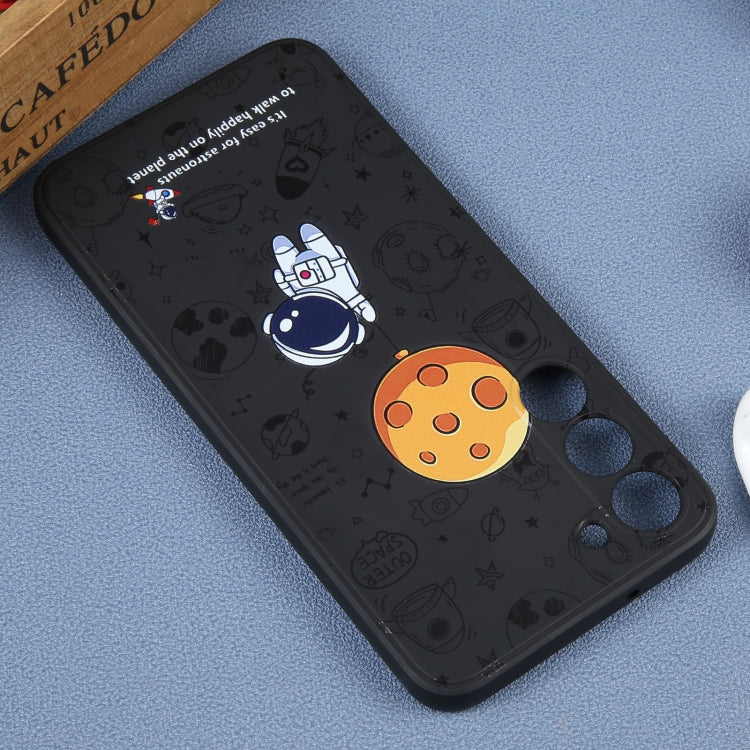 For Samsung Galaxy A03 164mm Astronaut Pattern Silicone Straight Edge Phone Case(Planet Landing-Black) - free shipping - PMC TechLife - Order now!