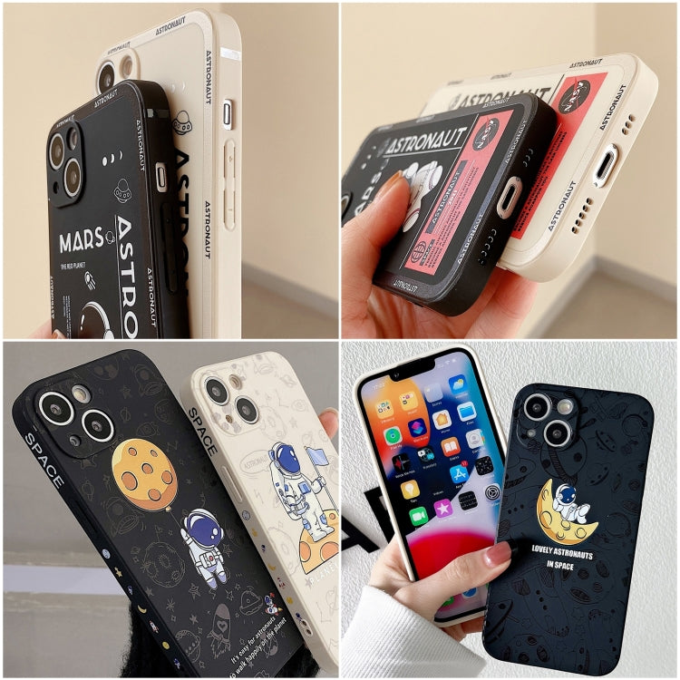 For Samsung Galaxy A73 5G Astronaut Pattern Silicone Straight Edge Phone Case(Mars Astronaut-Black) - free shipping - PMC TechLife - Order now!