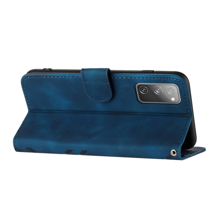 For Samsung Galaxy S20 FE Line Pattern Skin Feel Leather Phone Case(Royal Blue) - free shipping - PMC TechLife - Order now!
