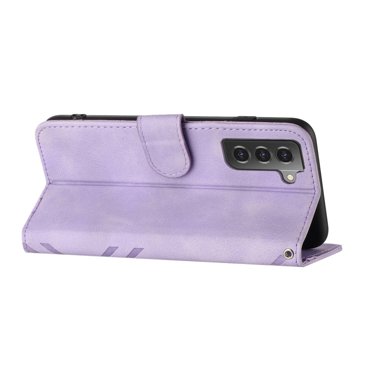For Samsung Galaxy S22+ 5G Line Pattern Skin Feel Leather Phone Case(Light Purple) - free shipping - PMC TechLife - Order now!