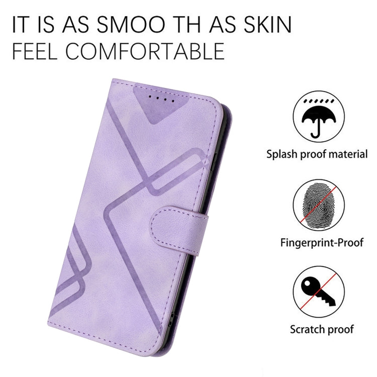 For Samsung Galaxy S22+ 5G Line Pattern Skin Feel Leather Phone Case(Light Purple) - free shipping - PMC TechLife - Order now!