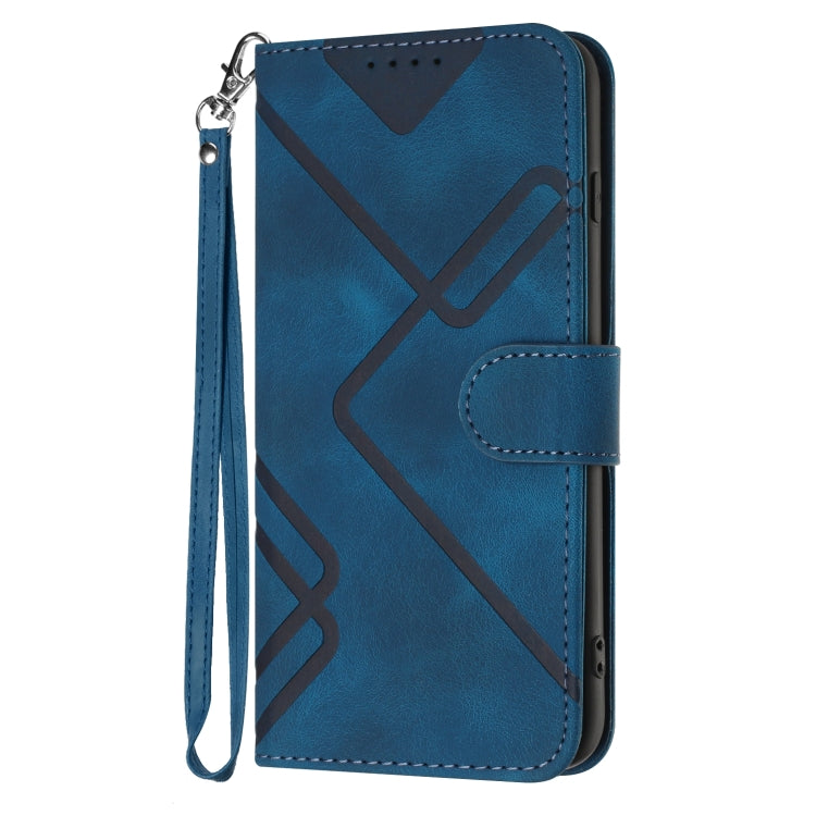 For Samsung Galaxy S22 Ultra 5G Line Pattern Skin Feel Leather Phone Case(Royal Blue) - free shipping - PMC TechLife - Order now!