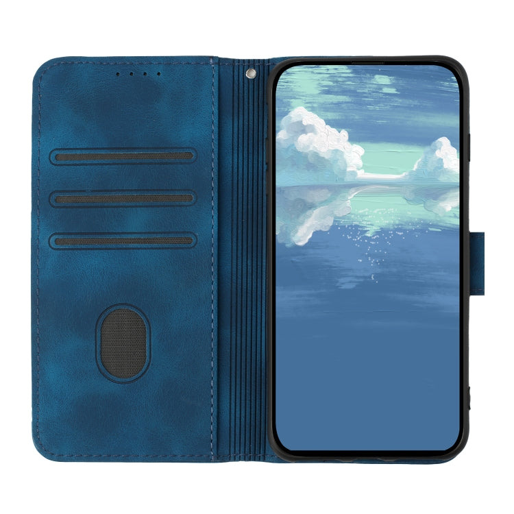 For Samsung Galaxy S22 Ultra 5G Line Pattern Skin Feel Leather Phone Case(Royal Blue) - free shipping - PMC TechLife - Order now!