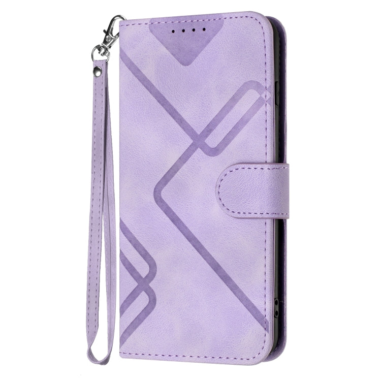 For Samsung Galaxy S23 Ultra 5G Line Pattern Skin Feel Leather Phone Case(Light Purple) - free shipping - PMC TechLife - Order now!