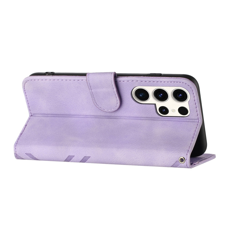For Samsung Galaxy S23 Ultra 5G Line Pattern Skin Feel Leather Phone Case(Light Purple) - free shipping - PMC TechLife - Order now!