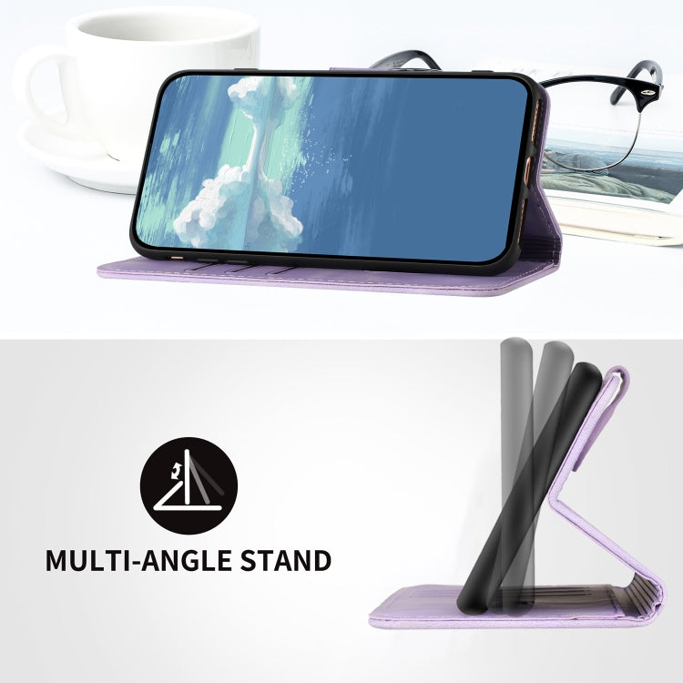 For Samsung Galaxy S23 Ultra 5G Line Pattern Skin Feel Leather Phone Case(Light Purple) - free shipping - PMC TechLife - Order now!