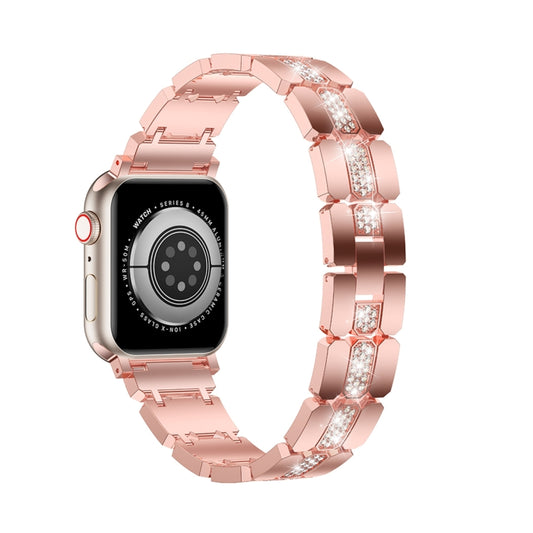 Diamond Metal Watch Band For Apple Watch SE 40mm(Pink) - Watch Bands by PMC Jewellery | Online Shopping South Africa | PMC Jewellery