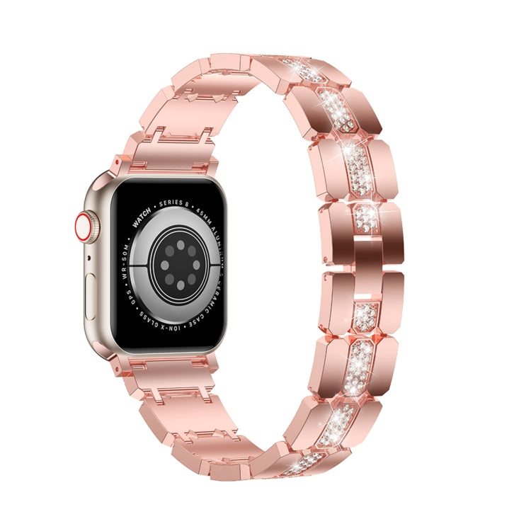 Diamond Metal Watch Band For Apple Watch 6 40mm(Pink) - Watch Bands by PMC Jewellery | Online Shopping South Africa | PMC Jewellery