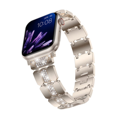 Diamond Metal Watch Band For Apple Watch 2 38mm(Starlight) - Watch Bands by PMC Jewellery | Online Shopping South Africa | PMC Jewellery