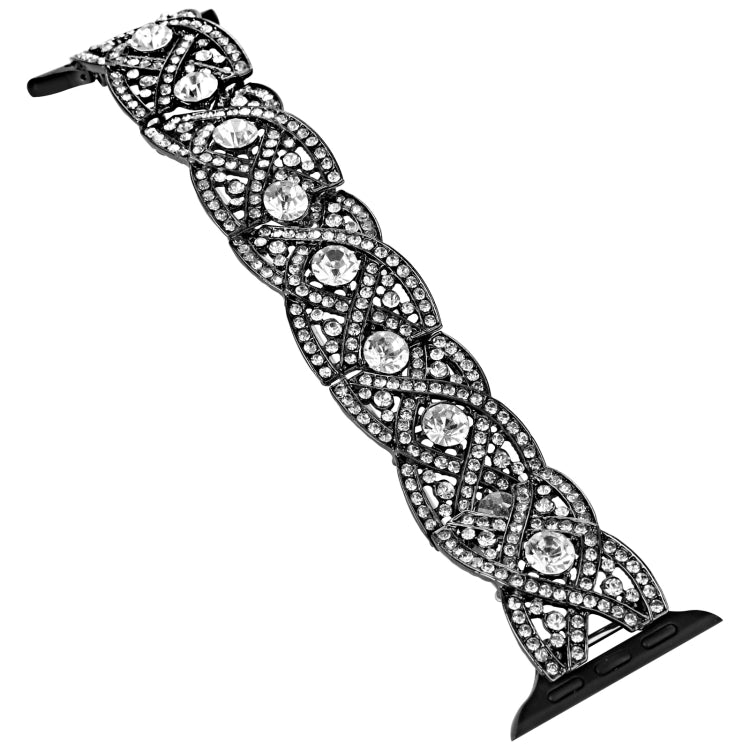 Diamonds Twist Metal Watch Band For Apple Watch SE 44mm(Black) - Watch Bands by PMC Jewellery | Online Shopping South Africa | PMC Jewellery