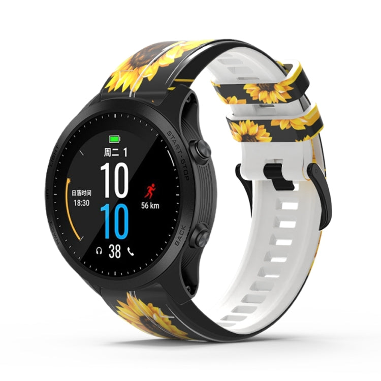 For Garmin  Tactix 7 Pro / Fenix 7X / 6X Pro Printing Quick Release Silicone Watch Band(Sunflower) - Watch Bands by PMC TechLife | Online Shopping South Africa | PMC TechLife