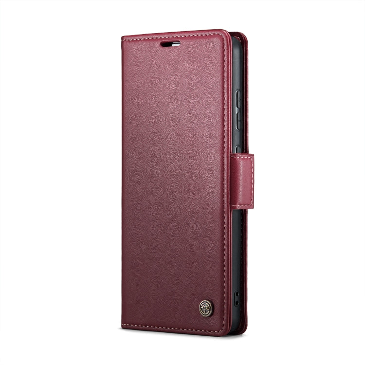 For Samsung Galaxy A52/A52s 5G CaseMe 023 Butterfly Buckle Litchi Texture RFID Anti-theft Leather Phone Case(Wine Red) - free shipping - PMC TechLife - Order now!
