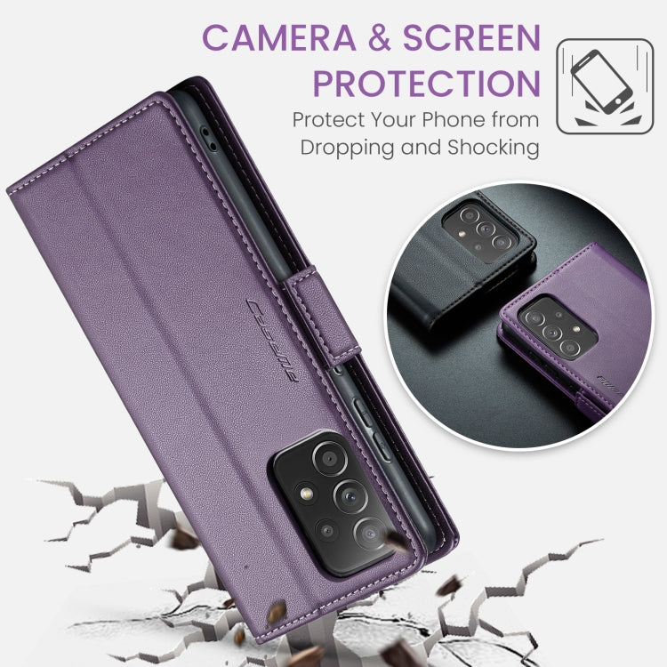 For Samsung Galaxy A52/A52s 5G CaseMe 023 Butterfly Buckle Litchi Texture RFID Anti-theft Leather Phone Case(Pearly Purple) - free shipping - PMC TechLife - Order now!