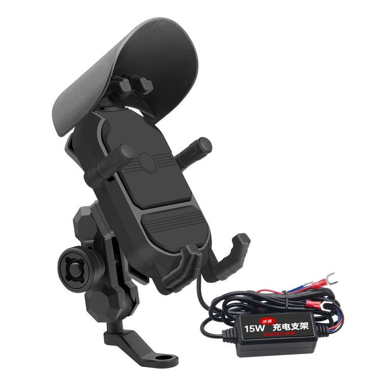 WUPP CS-1848B1 15W Motorcycle Wireless Fast Charging Phone Navigation Holder, Style:Rearview Mirror Type - free shipping - PMC TechLife - Order now!