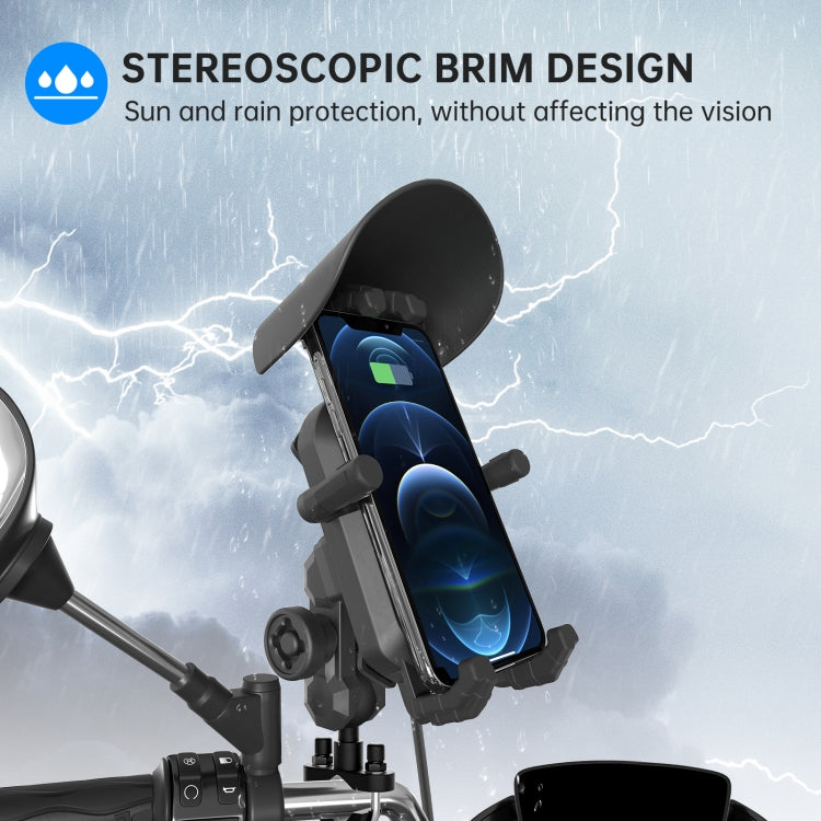 WUPP CS-1848B2 15W Motorcycle Wireless Fast Charging Phone Navigation Holder, Style:Handlebars - free shipping - PMC TechLife - Order now!