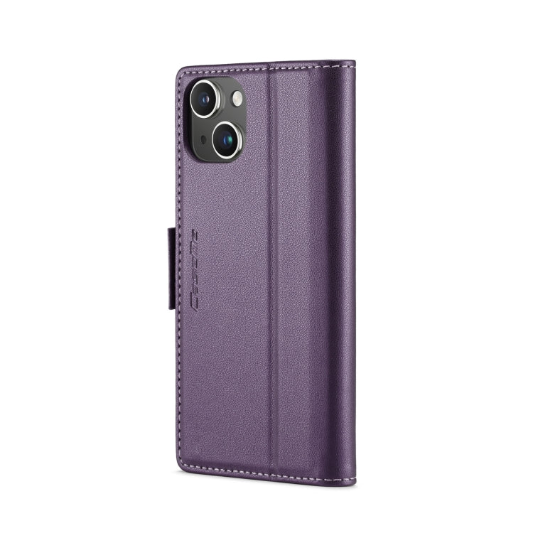 For iPhone 14 CaseMe 023 Butterfly Buckle Litchi Texture RFID Anti-theft Leather Phone Case(Pearly Purple) - iPhone 14 Cases by CaseMe | Online Shopping South Africa | PMC Jewellery