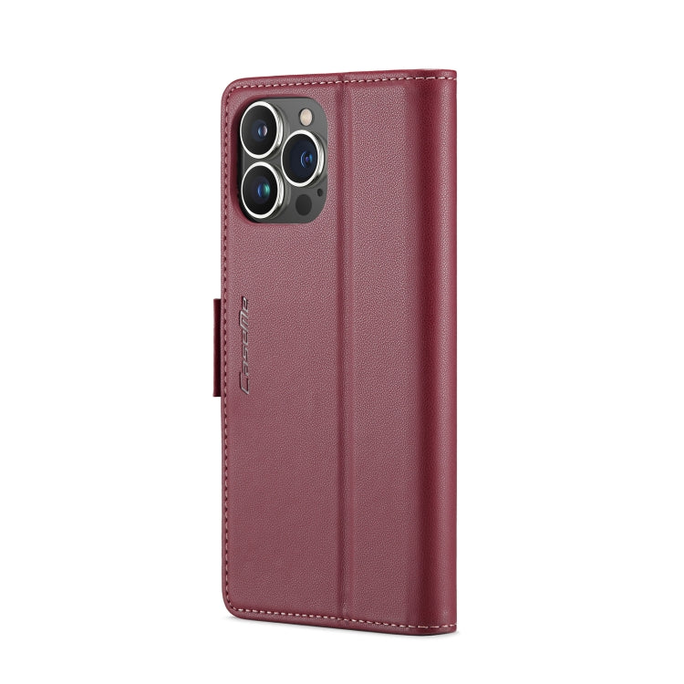 For iPhone 14 Pro CaseMe 023 Butterfly Buckle Litchi Texture RFID Anti-theft Leather Phone Case(Wine Red) - iPhone 14 Pro Cases by CaseMe | Online Shopping South Africa | PMC TechLife | Buy Now Pay Later Mobicred