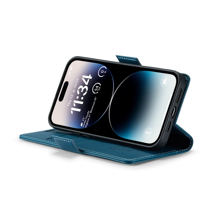 For iPhone 14 Pro CaseMe 023 Butterfly Buckle Litchi Texture RFID Anti-theft Leather Phone Case(Blue) - iPhone 14 Pro Cases by CaseMe | Online Shopping South Africa | PMC TechLife | Buy Now Pay Later Mobicred