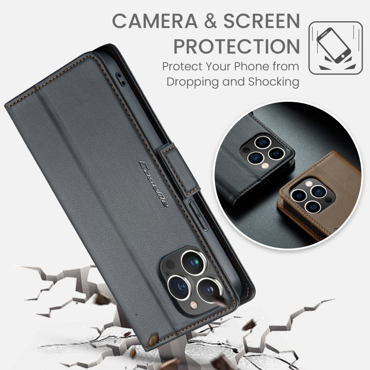 For iPhone 14 Pro Max CaseMe 023 Butterfly Buckle Litchi Texture RFID Anti-theft Leather Phone Case(Black) - iPhone 14 Pro Max Cases by CaseMe | Online Shopping South Africa | PMC TechLife | Buy Now Pay Later Mobicred