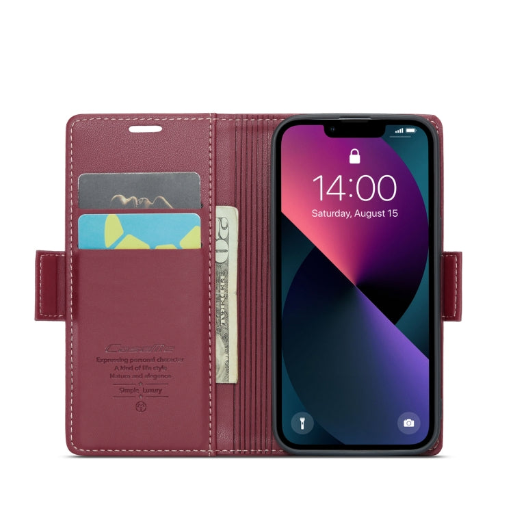 For iPhone 13 mini CaseMe 023 Butterfly Buckle Litchi Texture RFID Anti-theft Leather Phone Case(Wine Red) - iPhone 13 mini Cases by CaseMe | Online Shopping South Africa | PMC TechLife