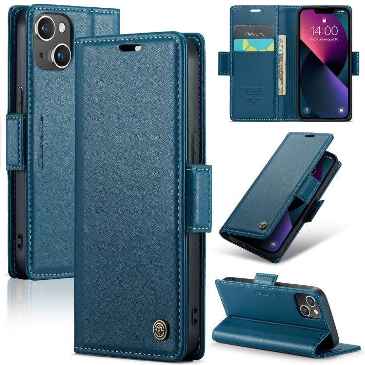 For iPhone 13 mini CaseMe 023 Butterfly Buckle Litchi Texture RFID Anti-theft Leather Phone Case(Blue) - iPhone 13 mini Cases by CaseMe | Online Shopping South Africa | PMC TechLife | Buy Now Pay Later Mobicred