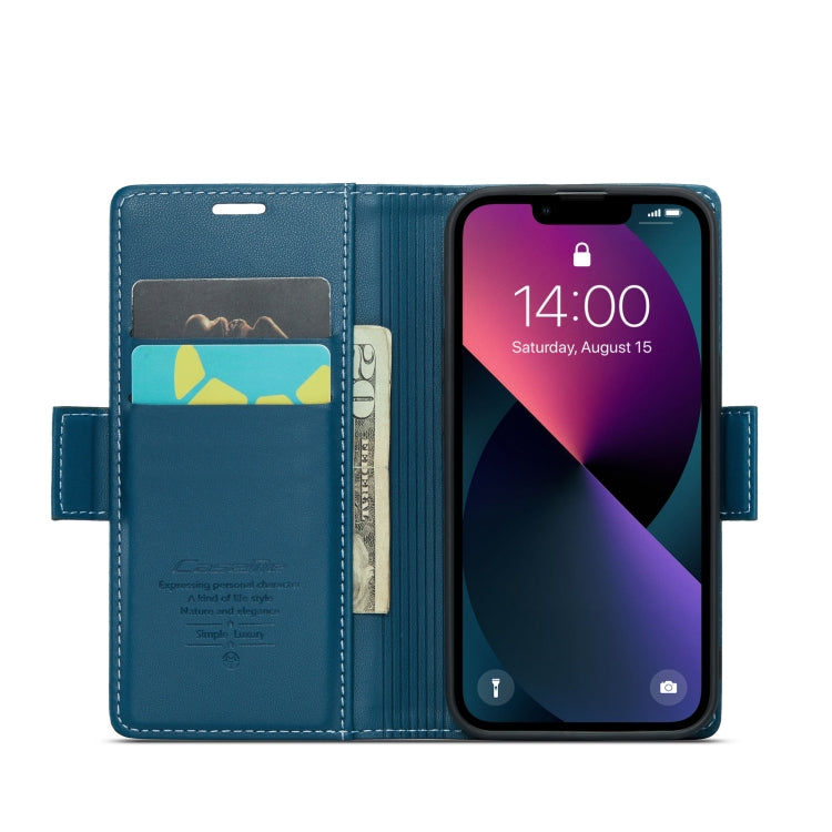 For iPhone 13 mini CaseMe 023 Butterfly Buckle Litchi Texture RFID Anti-theft Leather Phone Case(Blue) - iPhone 13 mini Cases by CaseMe | Online Shopping South Africa | PMC TechLife | Buy Now Pay Later Mobicred