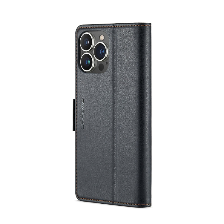 For iPhone 13 Pro CaseMe 023 Butterfly Buckle Litchi Texture RFID Anti-theft Leather Phone Case(Black) - iPhone 13 Pro Cases by CaseMe | Online Shopping South Africa | PMC TechLife