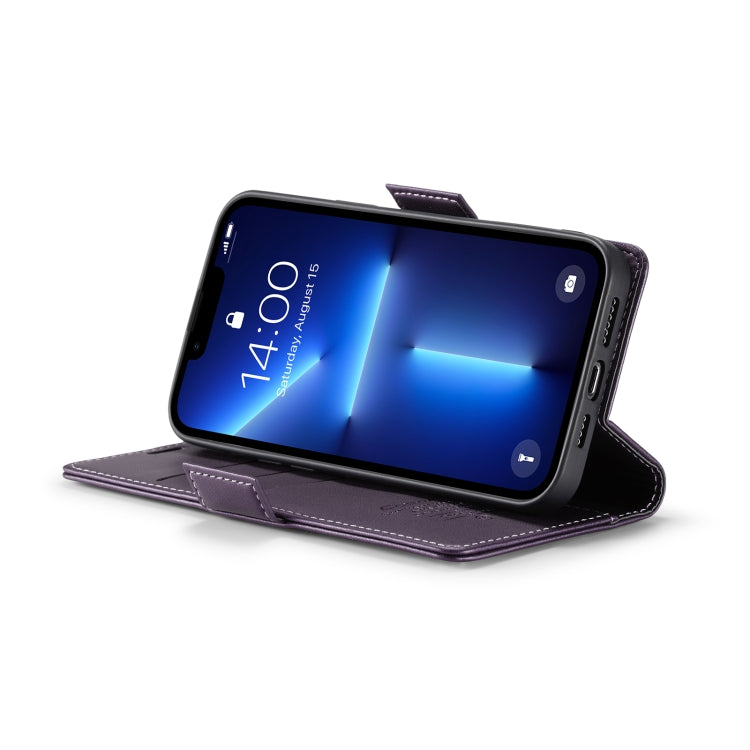 For iPhone 13 Pro CaseMe 023 Butterfly Buckle Litchi Texture RFID Anti-theft Leather Phone Case(Pearly Purple) - iPhone 13 Pro Cases by CaseMe | Online Shopping South Africa | PMC TechLife | Buy Now Pay Later Mobicred