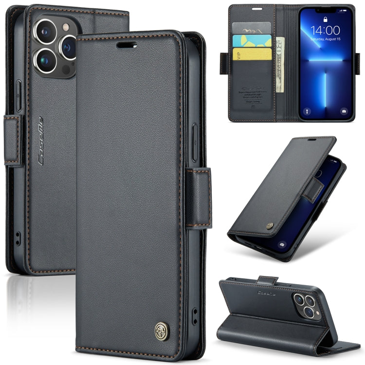 For iPhone 13 Pro Max CaseMe 023 Butterfly Buckle Litchi Texture RFID Anti-theft Leather Phone Case(Black) - iPhone 13 Pro Max Cases by CaseMe | Online Shopping South Africa | PMC TechLife | Buy Now Pay Later Mobicred