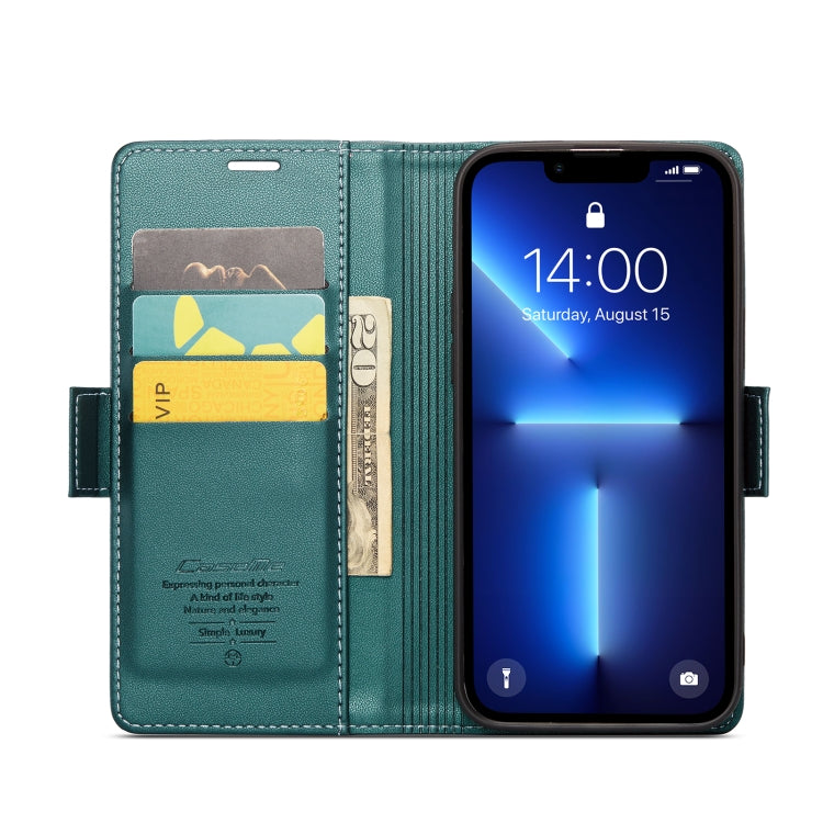 For iPhone 13 Pro Max CaseMe 023 Butterfly Buckle Litchi Texture RFID Anti-theft Leather Phone Case(Pearly Blue) - iPhone 13 Pro Max Cases by CaseMe | Online Shopping South Africa | PMC TechLife