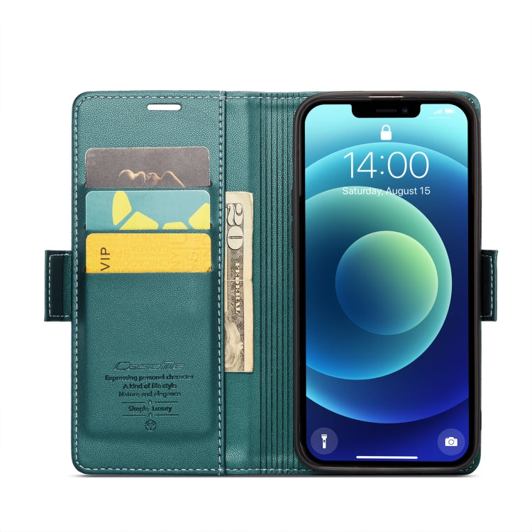 For iPhone 12 / 12 Pro CaseMe 023 Butterfly Buckle Litchi Texture RFID Anti-theft Leather Phone Case(Pearly Blue) - iPhone 12 / 12 Pro Cases by CaseMe | Online Shopping South Africa | PMC Jewellery