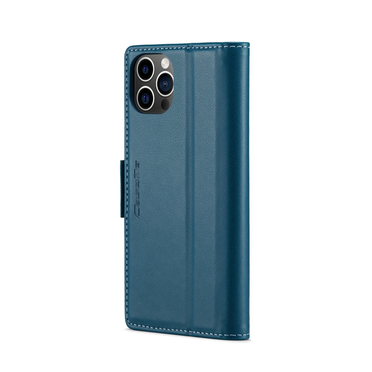 For iPhone 12 Pro Max CaseMe 023 Butterfly Buckle Litchi Texture RFID Anti-theft Leather Phone Case(Blue) - iPhone 12 Pro Max Cases by CaseMe | Online Shopping South Africa | PMC TechLife