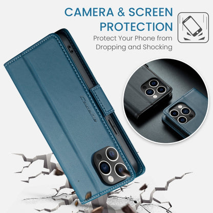 For iPhone 12 Pro Max CaseMe 023 Butterfly Buckle Litchi Texture RFID Anti-theft Leather Phone Case(Blue) - iPhone 12 Pro Max Cases by CaseMe | Online Shopping South Africa | PMC Jewellery