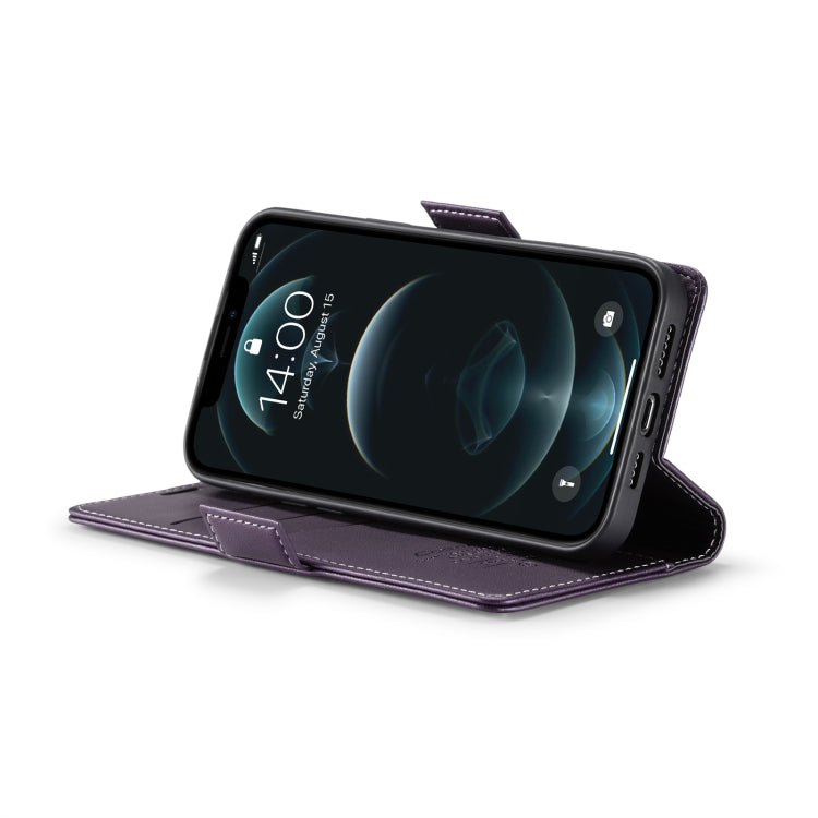 For iPhone 12 Pro Max CaseMe 023 Butterfly Buckle Litchi Texture RFID Anti-theft Leather Phone Case(Pearly Purple) - iPhone 12 Pro Max Cases by CaseMe | Online Shopping South Africa | PMC TechLife | Buy Now Pay Later Mobicred