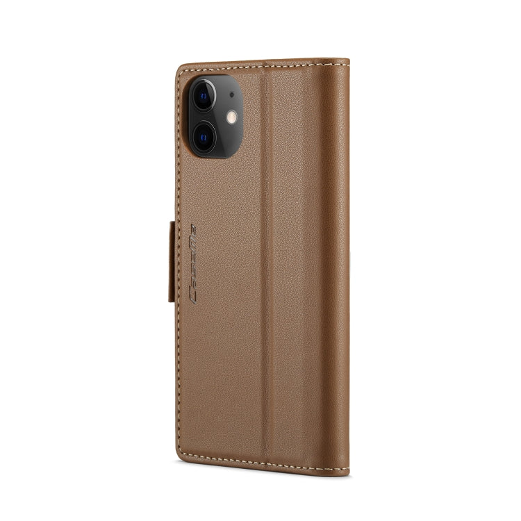For iPhone 12 mini CaseMe 023 Butterfly Buckle Litchi Texture RFID Anti-theft Leather Phone Case(Brown) - iPhone 12 mini Cases by CaseMe | Online Shopping South Africa | PMC TechLife | Buy Now Pay Later Mobicred