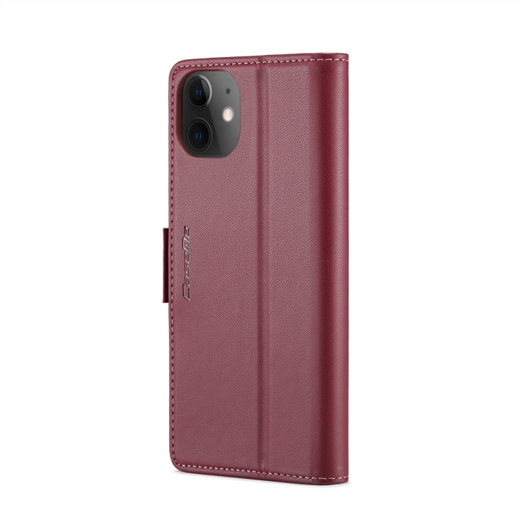 For iPhone 12 mini CaseMe 023 Butterfly Buckle Litchi Texture RFID Anti-theft Leather Phone Case(Wine Red) - iPhone 12 mini Cases by CaseMe | Online Shopping South Africa | PMC Jewellery