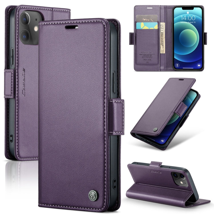 For iPhone 12 mini CaseMe 023 Butterfly Buckle Litchi Texture RFID Anti-theft Leather Phone Case(Pearly Purple) - iPhone 12 mini Cases by CaseMe | Online Shopping South Africa | PMC TechLife | Buy Now Pay Later Mobicred