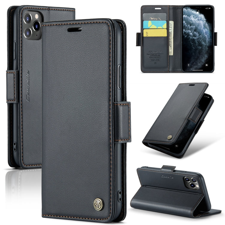 For iPhone 11 Pro CaseMe 023 Butterfly Buckle Litchi Texture RFID Anti-theft Leather Phone Case(Black) - iPhone 11 Pro Cases by CaseMe | Online Shopping South Africa | PMC TechLife | Buy Now Pay Later Mobicred
