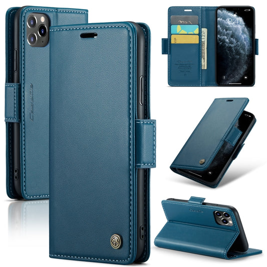 For iPhone 11 Pro CaseMe 023 Butterfly Buckle Litchi Texture RFID Anti-theft Leather Phone Case(Blue) - iPhone 11 Pro Cases by CaseMe | Online Shopping South Africa | PMC Jewellery