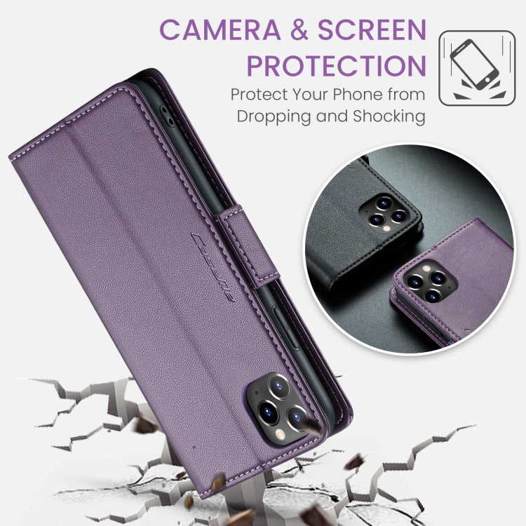 For iPhone 11 Pro Max CaseMe 023 Butterfly Buckle Litchi Texture RFID Anti-theft Leather Phone Case(Pearly Purple) - iPhone 11 Pro Max Cases by CaseMe | Online Shopping South Africa | PMC TechLife