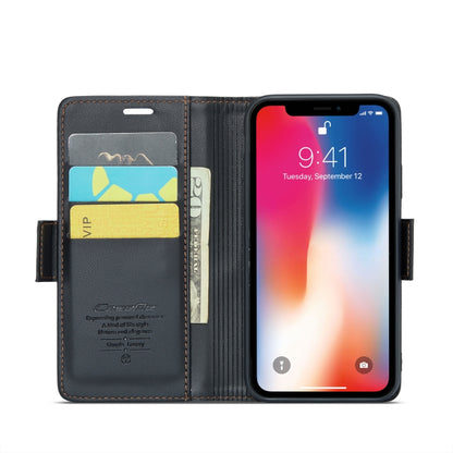 For iPhone XS CaseMe 023 Butterfly Buckle Litchi Texture RFID Anti-theft Leather Phone Case(Black) - More iPhone Cases by CaseMe | Online Shopping South Africa | PMC Jewellery