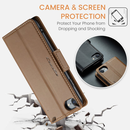 For iPhone SE 2022/SE 2020/6/7/8 CaseMe 023 Butterfly Buckle Litchi Texture RFID Anti-theft Leather Phone Case(Brown) - More iPhone Cases by CaseMe | Online Shopping South Africa | PMC Jewellery