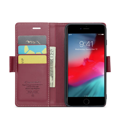 For iPhone 6 Plus/7 Plus/8 Plus CaseMe 023 Butterfly Buckle Litchi Texture RFID Anti-theft Leather Phone Case(Wine Red) - More iPhone Cases by CaseMe | Online Shopping South Africa | PMC Jewellery